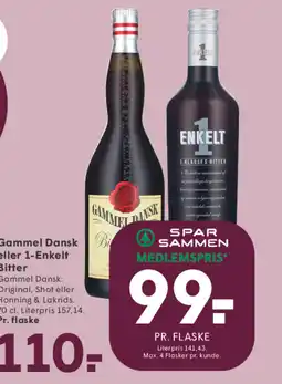 SPAR Gammel Dansk Bi eller 1-Enkelt Bitter tilbud