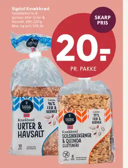 SPAR Sigdal Knækbrød tilbud