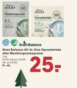 SPAR Grøn Balance All-In-One Opvasketabs eller Maskinopvaskepulver tilbud