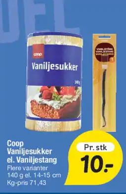Fakta Tyskland Coop Vaniljesukker el. Vaniljestang tilbud