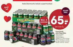 SPAR Faxe Kondi eller. Pepsi Max., DKK 65 tilbud