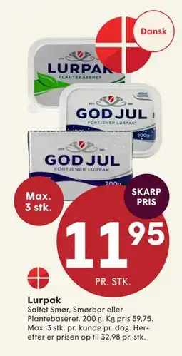 SPAR Lurpak, DKK 11.95 tilbud