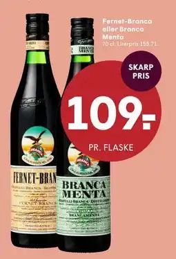SPAR Fernet- Branca eller Branca Menta, DKK 109 tilbud