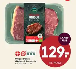 SPAR Unique Dansk Økologisk Entrecote, DKK 129 tilbud