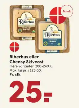 SPAR Riberhus eller Cheasy Skiveost, DKK 25 tilbud