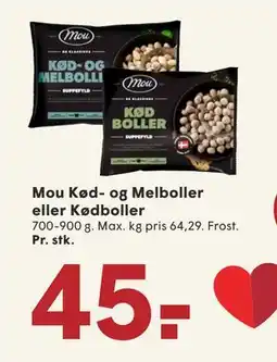 SPAR Mou Kød- og Melboller eller Kødboller, DKK 45 tilbud