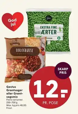 SPAR Gestus Grøntsager eller Grøntsagsmix, DKK 12 tilbud