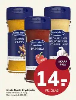 SPAR Santa Maria Krydderier, DKK 14 tilbud