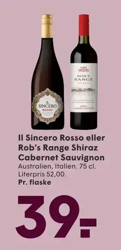 SPAR Il Sincero Rosso eller Rob’s Range Shiraz Cabernet Sauvignon, DKK 39 tilbud