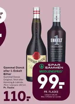 SPAR Gammel Dansk eller 1-Enkelt Bitter, DKK 110, App-pris tilbud