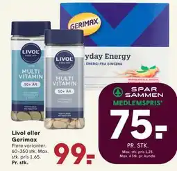 SPAR Livol eller Gerimax, DKK 99, App-pris tilbud