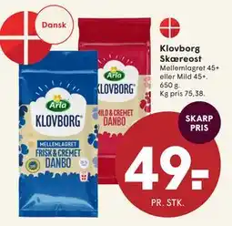 SPAR Klovborg Skæreost, DKK 49 tilbud