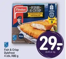 REMA 1000 Fish & Crisp Dybfrost 4 stk./480 g, DKK 29 tilbud