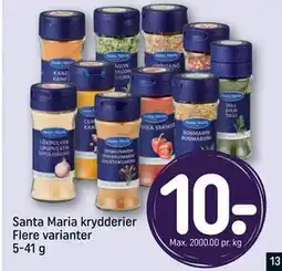 REMA 1000 Santa Maria krydderier Flere varianter 5-41 g, DKK 10 tilbud