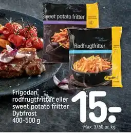 REMA 1000 Frigodan rodfrugtfritter eller sweet potato fritter Dybfrost 400-500 g, DKK 15 tilbud