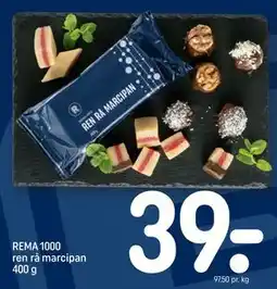 REMA 1000 REMA 1000 ren rå marcipan 400 g, DKK 39 tilbud