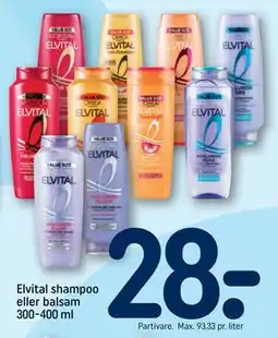 REMA 1000 Elvital shampoo eller balsam 300-400 ml, DKK 28 tilbud