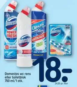 REMA 1000 Domestos wc rens eller toiletblok 750 ml/1 stk., DKK 18 tilbud