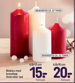 REMA 1000 Bloklys med kronetop Hvid eller rød tilbud