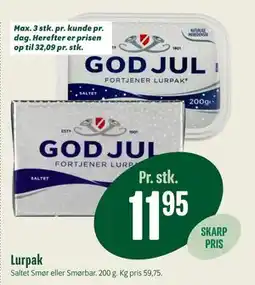 Min Købmand Lurpak, DKK 11.95 tilbud