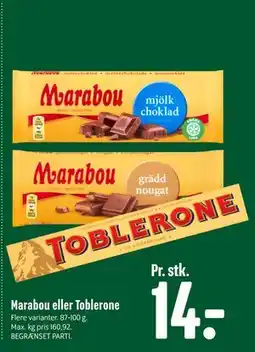 Min Købmand Marabou eller Toblerone, DKK 14 tilbud