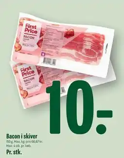 Min Købmand Bacon i skiver, DKK 10 tilbud