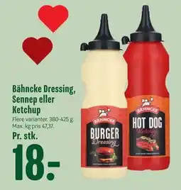 Min Købmand Bähncke Dressing, Sennep eller Ketchup, DKK 18 tilbud