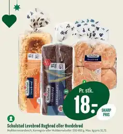 Min Købmand Schulstad Levebrød Rugbrød eller Hvedebrød, DKK 18 tilbud
