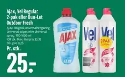 Min Købmand Ajax, Vel Regular 2-pak eller Dun-Let Outdoor Fresh, DKK 25 tilbud