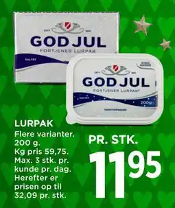 MENY LURPAK, DKK 11.95 tilbud