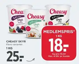 MENY CHEASY SKYR, DKK 25, App-pris tilbud