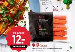 MENY OMHU DANSKE ØKOLOGISKE GULERØDDER, DKK 12 tilbud