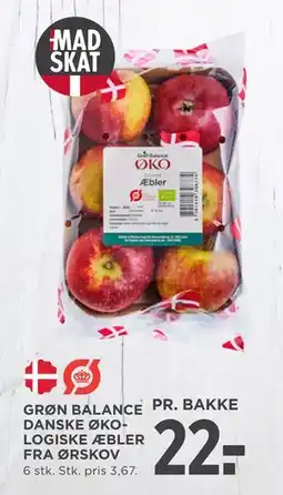MENY GRØN BALANCE DANSKE ØKOLOGISKE ÆBLER FRA ØRSKOV, DKK 22 tilbud