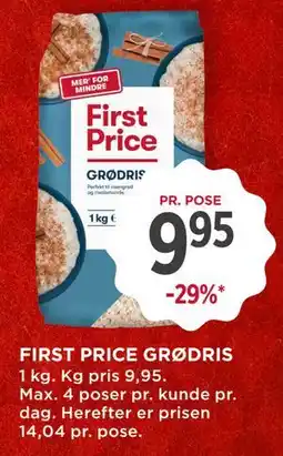 MENY FIRST PRICE GRØDRIS, DKK 9.95 tilbud