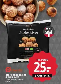 MENY OMHU ØKOLOGISKE ÆBLESKIVER, DKK 25 tilbud
