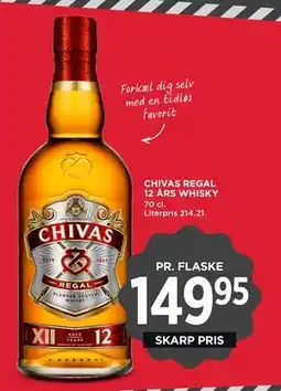 MENY CHIVAS REGAL 12 ÅRS WHISKY, DKK 149.95 tilbud
