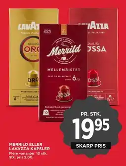 MENY MERRILD ELLER LAVAZZA KAPSLER, DKK 19.95 tilbud
