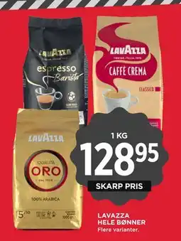 MENY LAVAZZA HELE BØNNER, DKK 128.95 tilbud