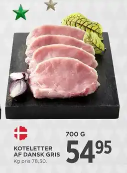 MENY KOTELETTER AF DANSK GRIS, DKK 54.95 tilbud