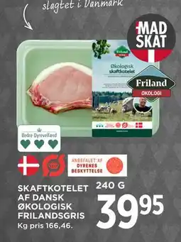 MENY SKAFTKOTELET AF DANSK ØKOLOGISK FRILANDSGRIS, DKK 39.95 tilbud