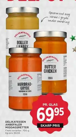 MENY DELIKATESSEN ANBEFALER MIDDAGSRETTER, DKK 69.95 tilbud