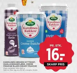 MENY KAROLINES KØKKEN HYTTEOST, MADLAVNINGSFLØDE, CREME FRAICHE ELLER CHEASY FRAICHE, DKK 16 tilbud