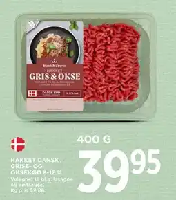MENY HAKKET DANSK GRISE- OG OKSEKØD 8-12 %, DKK 39.95 tilbud