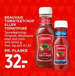 MENY BEAUVAIS TOMATKETCHUP ELLER TOMATPURÉ, DKK 32 tilbud