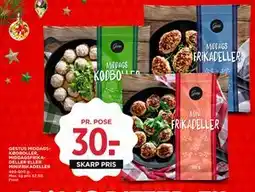 MENY GESTUS MIDDAGSKØDBOLLER, MIDDAGSFRIKADELLER ELLER MINIFRIKADELLER, DKK 30 tilbud