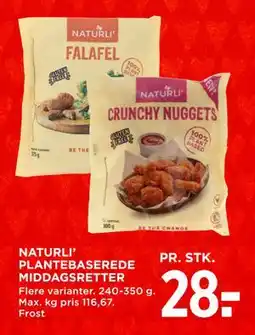 MENY NATURLI’ PLANTEBASEREDE MIDDAGSRETTER, DKK 28 tilbud