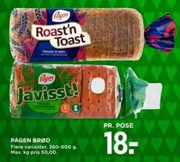 MENY PÅGEN BRØD, DKK 18 tilbud