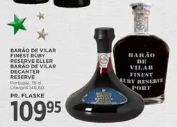 MENY BARÃO DE VILAR FINEST RUBY RESERVE ELLER BARÃO DE VILAR DECANTER RESERVE, DKK 109.95 tilbud