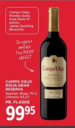 MENY CAMPO VIEJO RIOJA GRAN RESERVA, DKK 99.95 tilbud