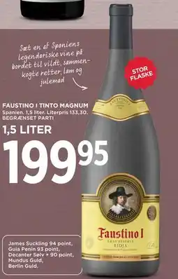 MENY FAUSTINO I TINTO MAGNUM, DKK 199.95 tilbud
